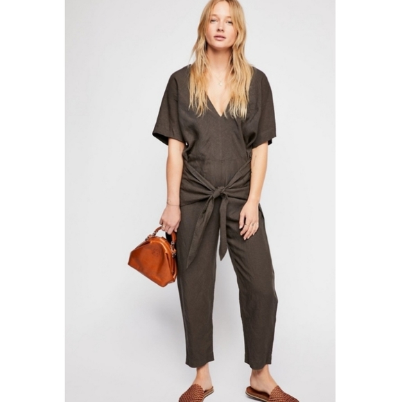 Free People Pants - Free People Shining Sun Jumpsuit Charcoal Grey